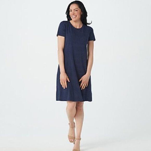 NWOT Isaac Mizrahi Live! Printed Knit Dress Sz XSP - Picture 10 of 14